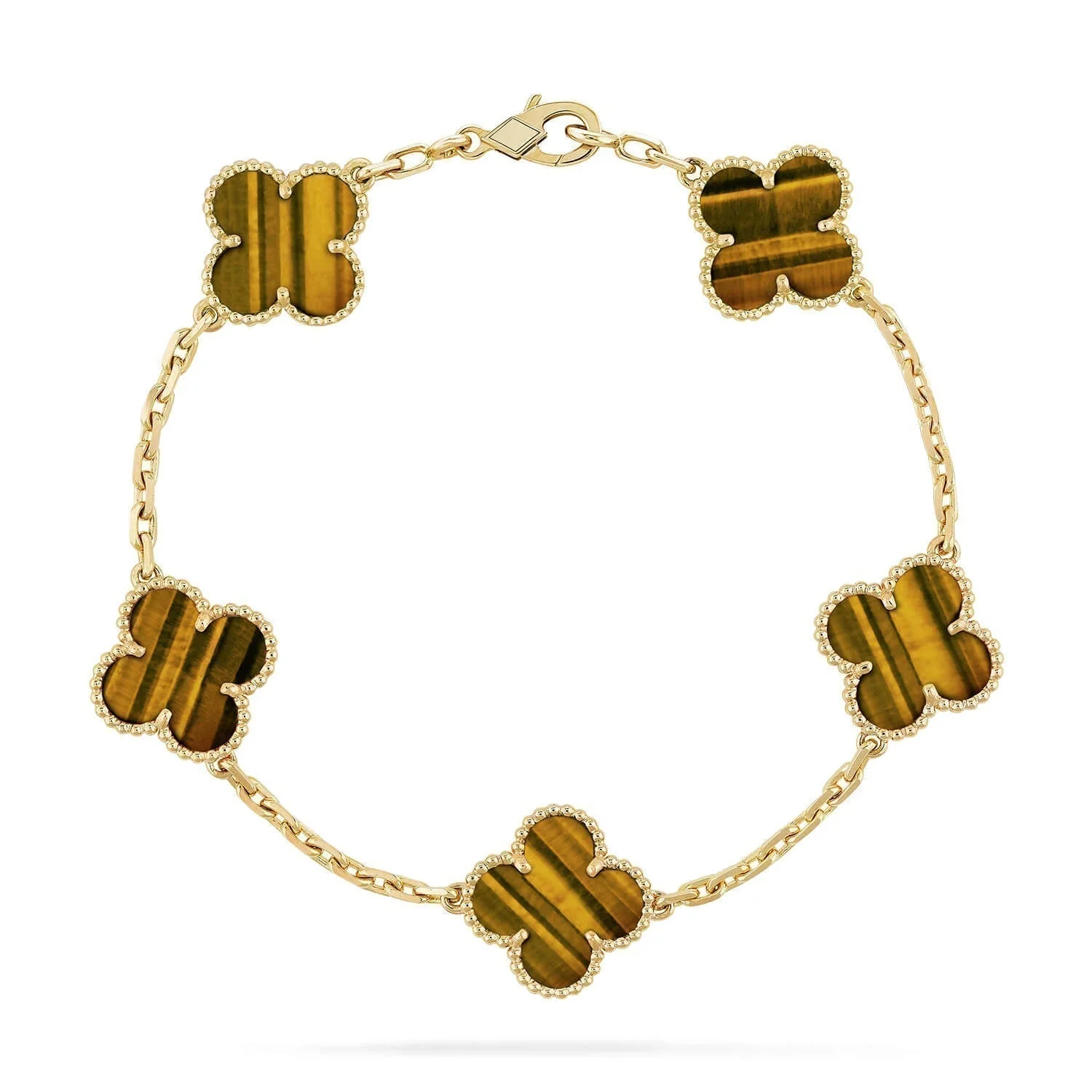 [VA]CLOVER  5 MOTIFS TIGER EYE BRACELET