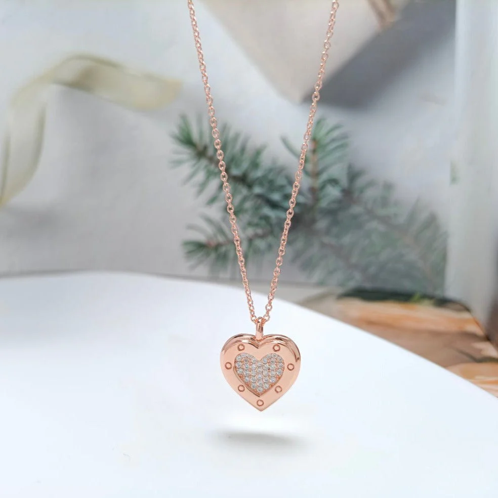 [TF]HEART DIAMONDS PEDANT NECKLACE