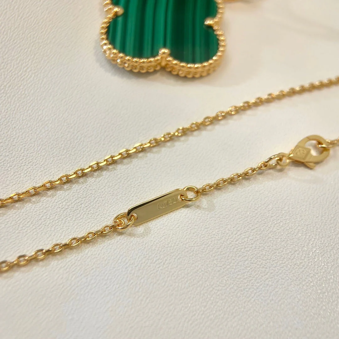 [VA]CLOVER 25MM MALACHITE GOLD NECKLACE