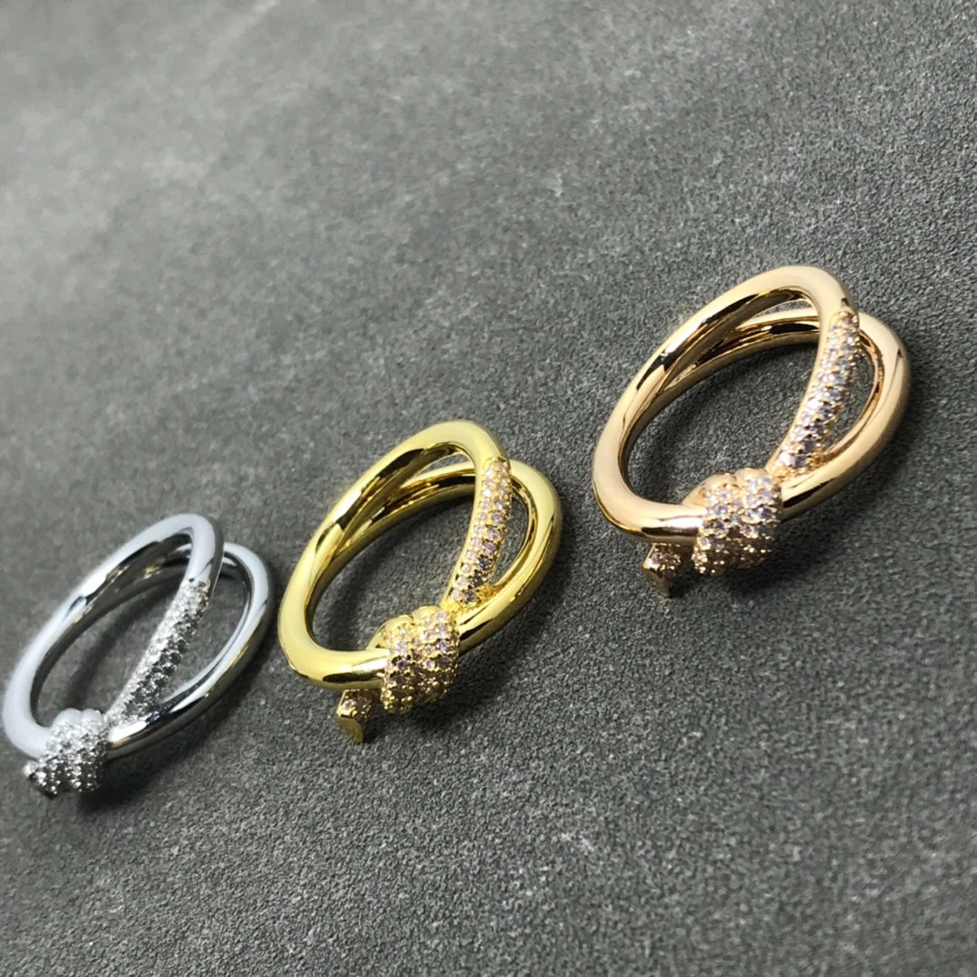 [TF]KNOT RING DOUBLE ROW DIAMOND