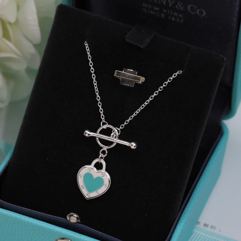 [TF]DOUBLE HEART BLUE NECKLACE