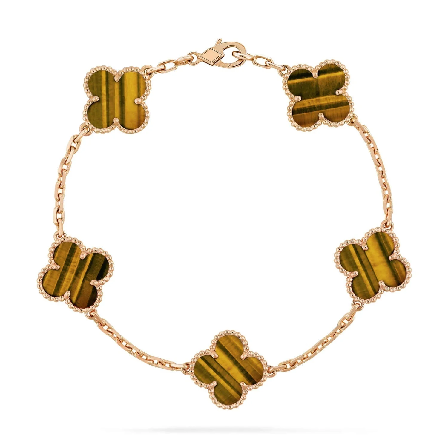 [VA]CLOVER  5 MOTIFS TIGER EYE BRACELET