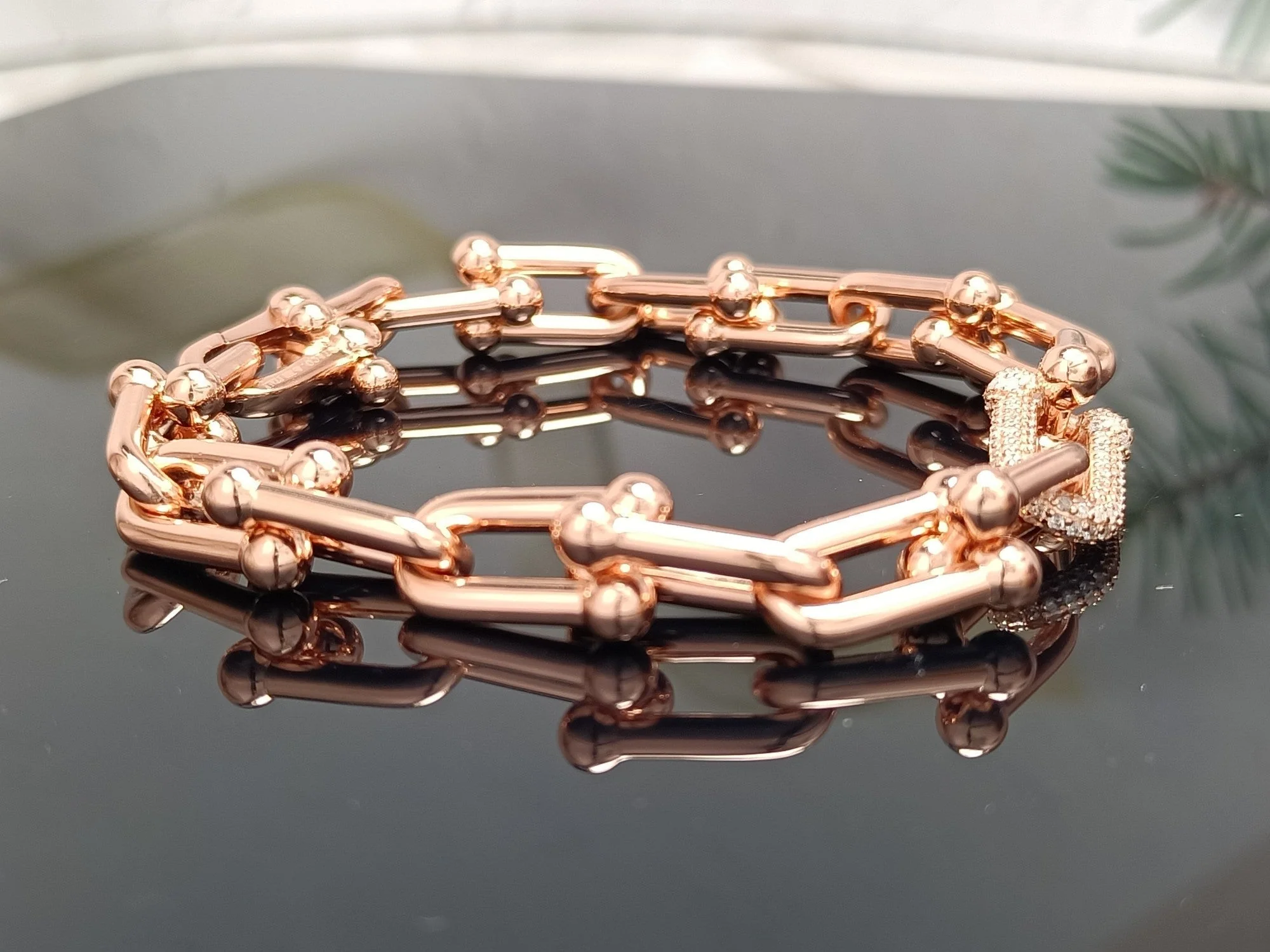 [TF]HARDWEAR BRACELET ROSE GOLD AND SILVER DIAMOND