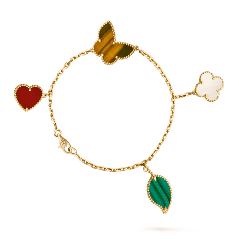 [VA]LUCKY SPRING 5 MOTIF GOLD BRACELET