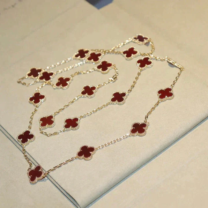 [VA]CLOVER 20 MOTIFS CARNELIAN NECKLACE