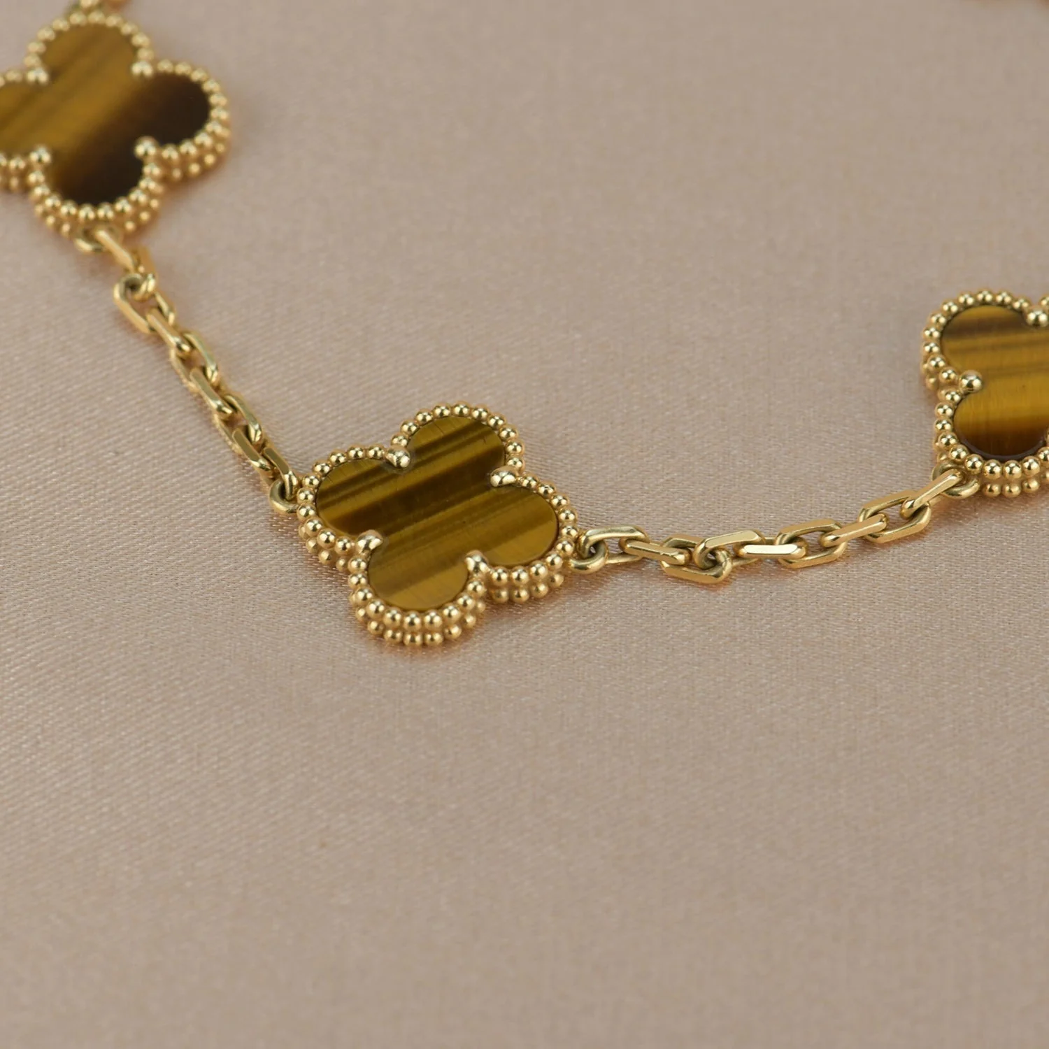 [VA]CLOVER  5 MOTIFS TIGER EYE BRACELET