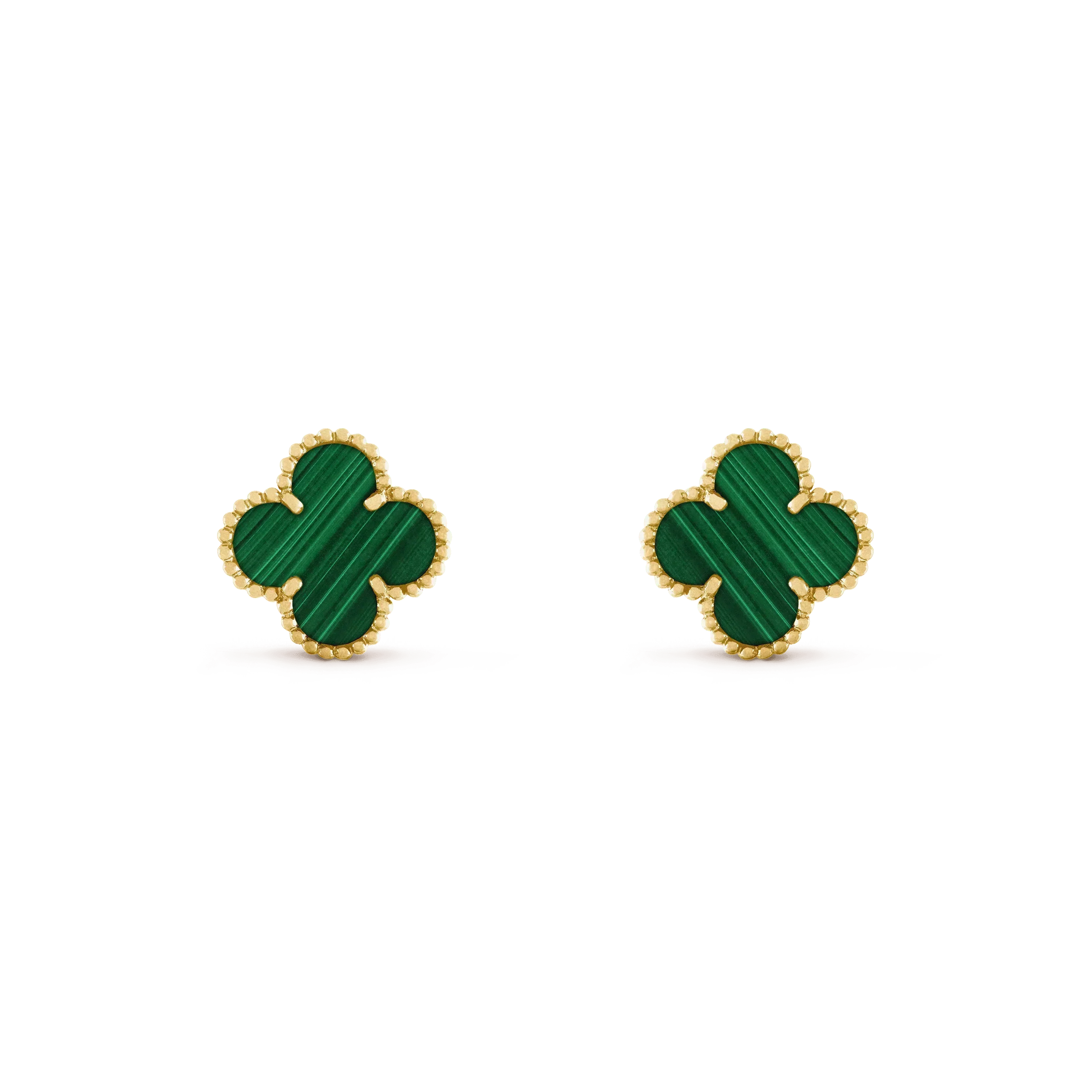 [VA]CLOVER MEDIUM 1 MOTIFS MALACHITE  EARRINGS