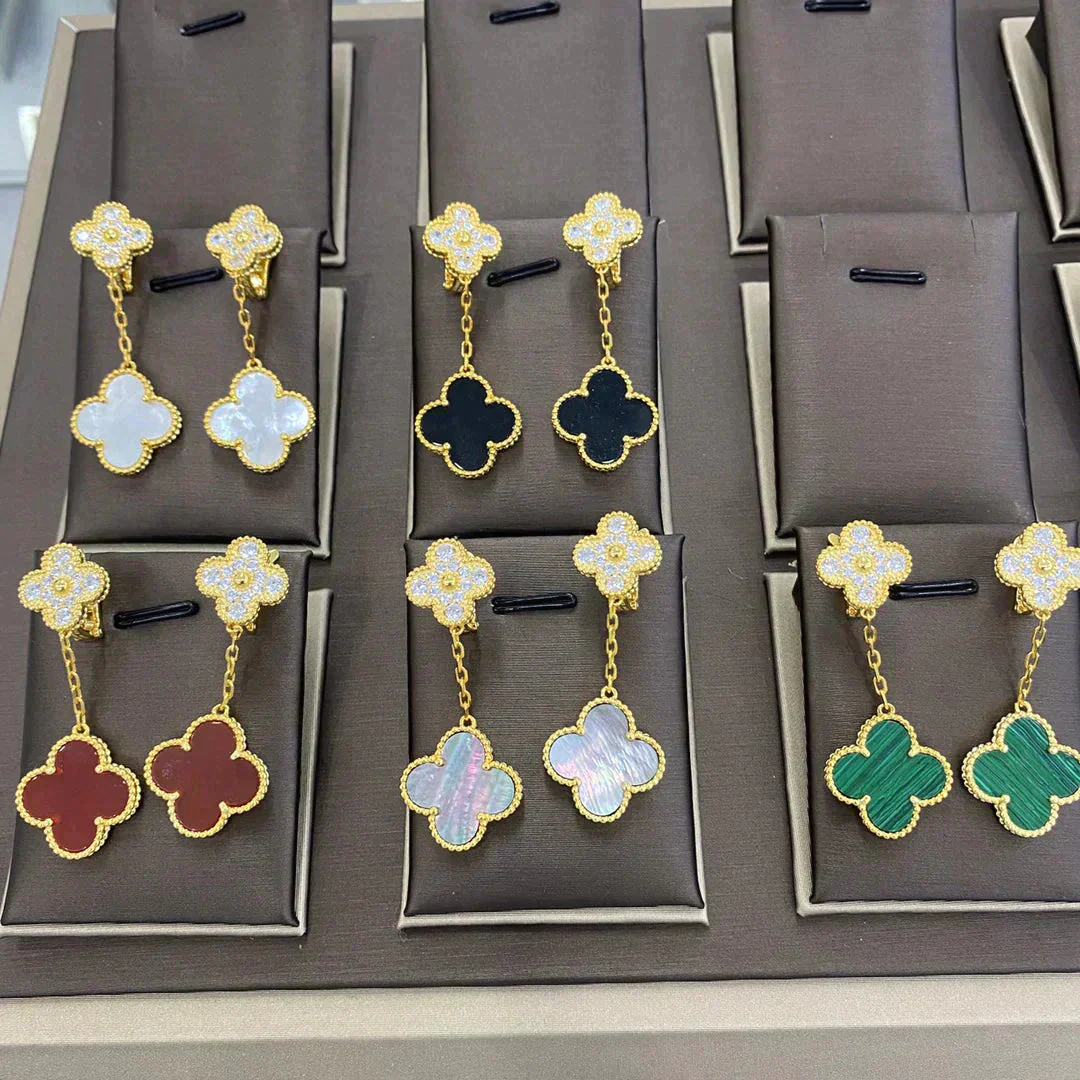 [VA]CLOVER  2 MOTIFS  DIAMOND  EARRINGS (MULTIPLE CHOICESç´