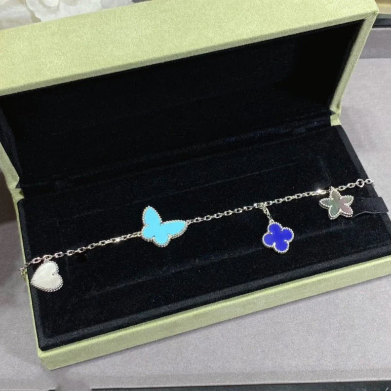 [VA]LUCKY SPRING SILVER BRACELET 4 MOTIF