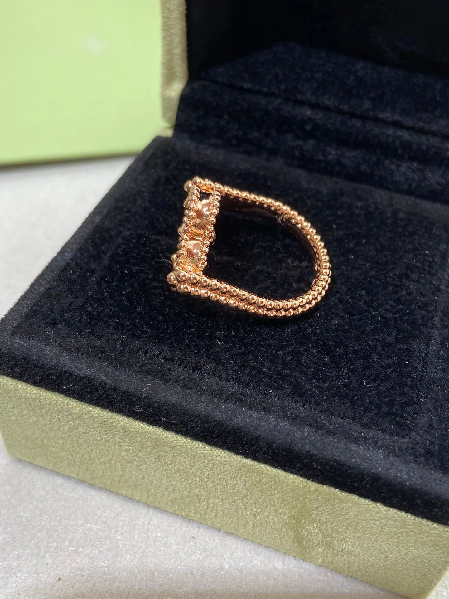 [VA]CLOVER RIVERSIBLE ROSE GOLD RING