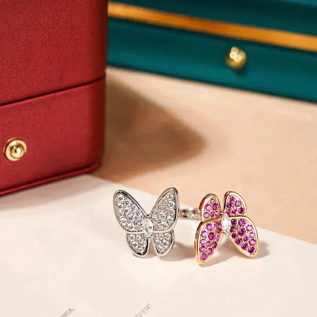 [VA]TWIN BUTTERFLY DIAMOND RING