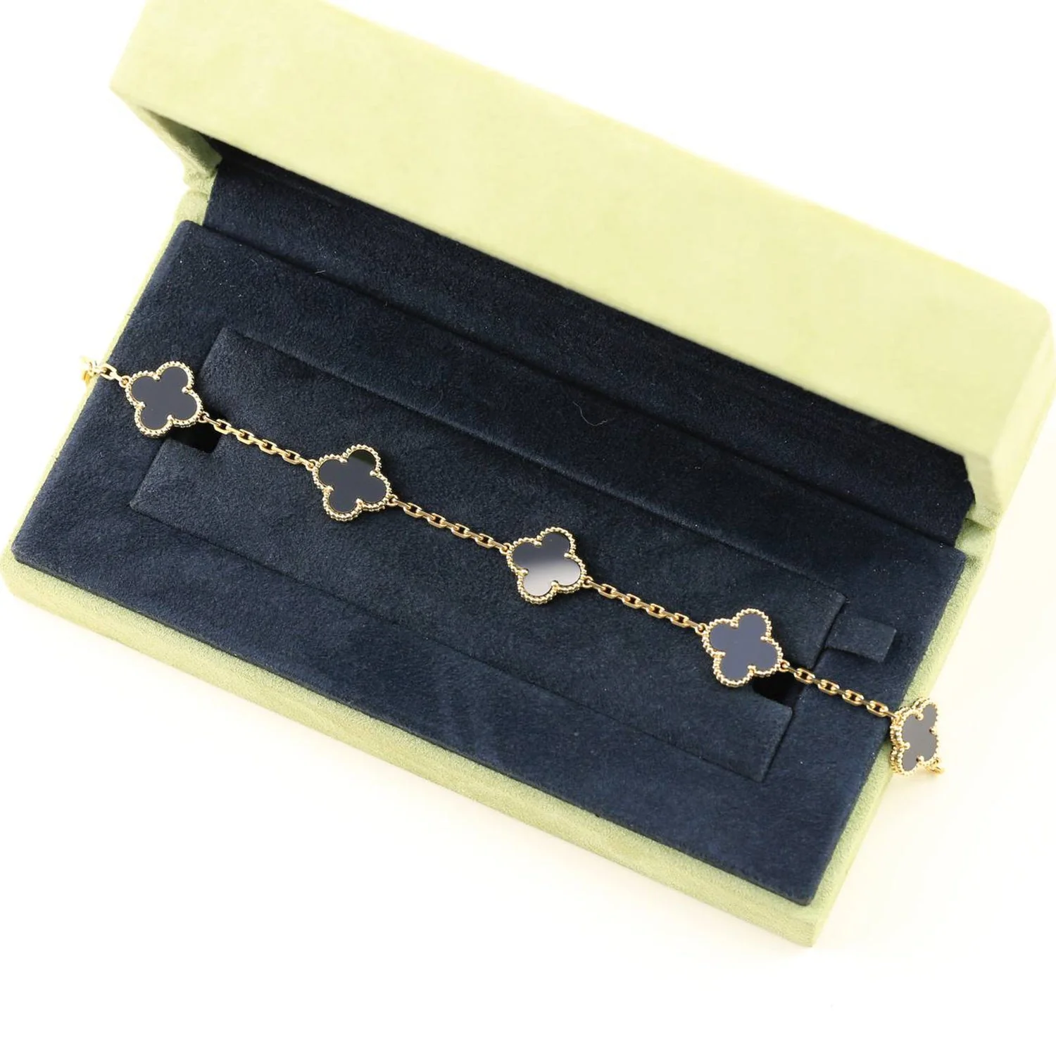 [VA]CLOVER  5 MOTIFS BLACK ONYX BRACELET