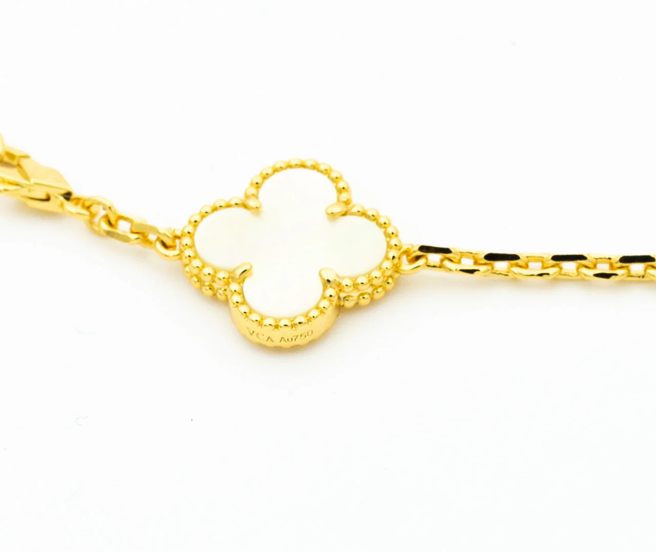 [VA]CLOVER BRACELET 5 MOTIFS ONYX MOP