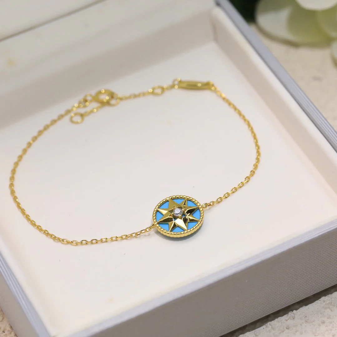 [CD]LUCKY STAR 1 DIAMOND BLUE GOLD BRACELET