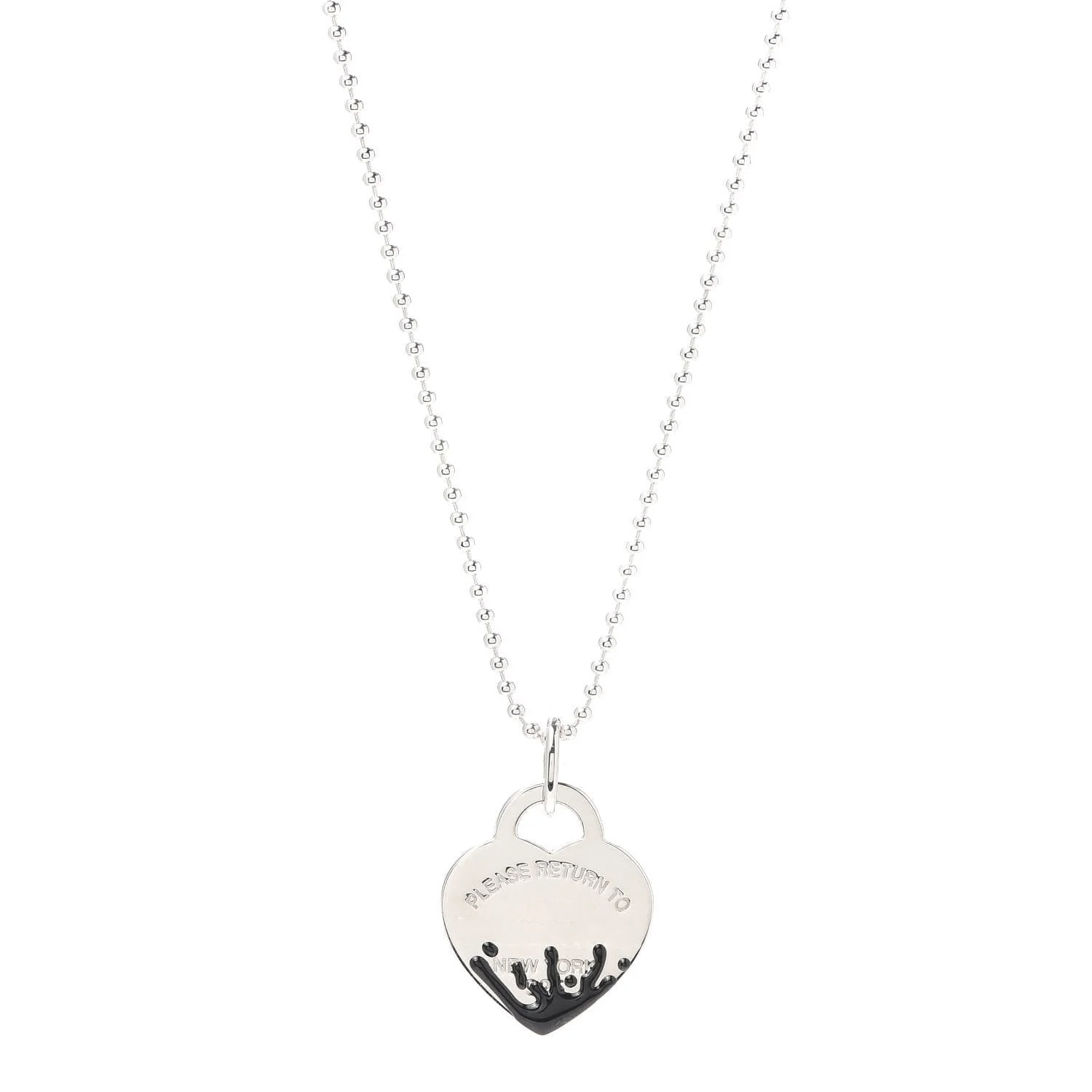 [TF]COLOUR HEART SPLASH TAG NECKLACE