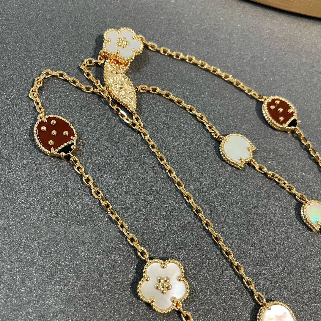 [VA]LUCKY SPRING 15 MOTIFS GOLD NECKLACE