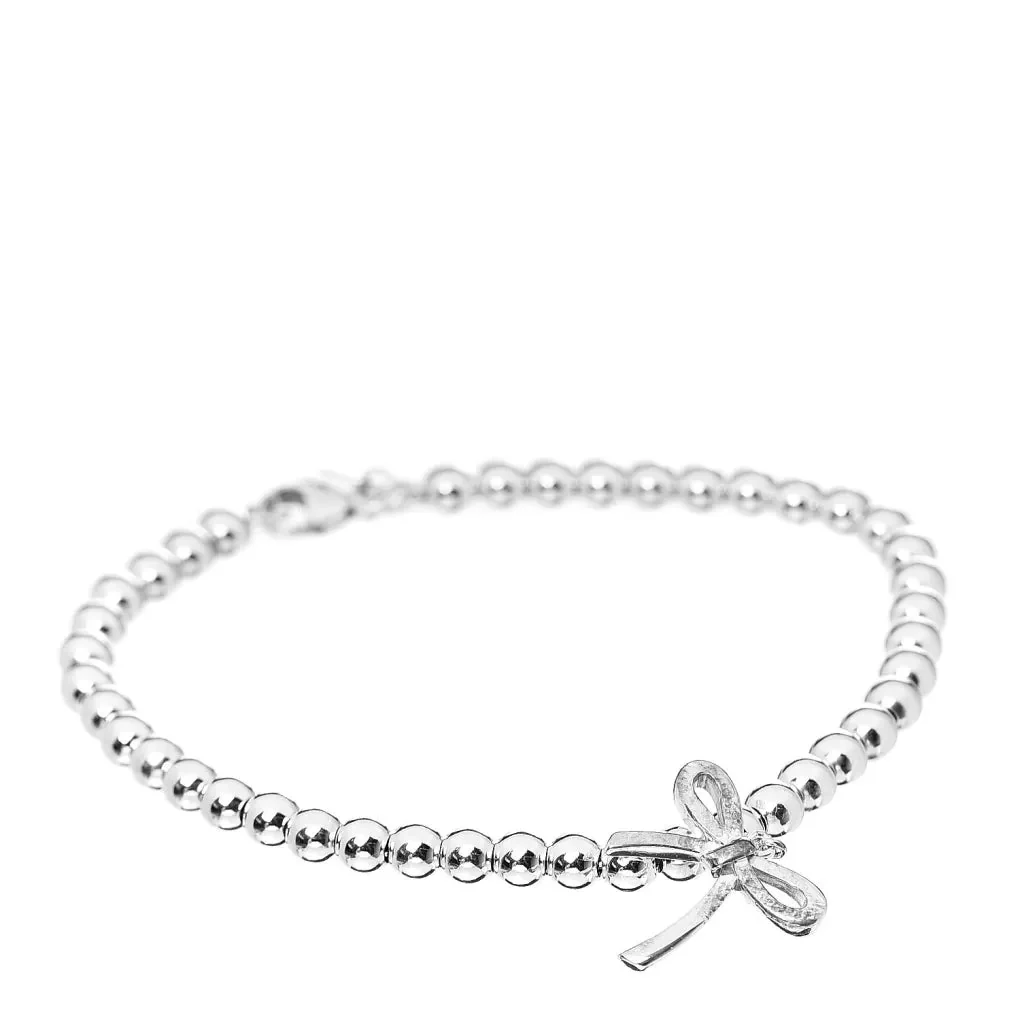 [TF]STERLING SILVER BOW BEAD BRACELET