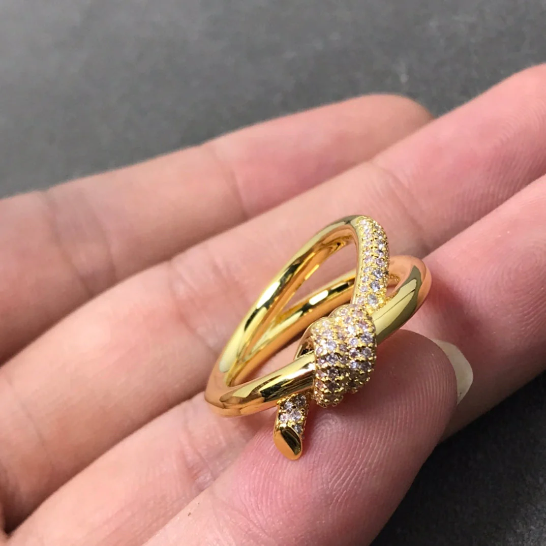 [TF]KNOT RING DOUBLE ROW DIAMOND