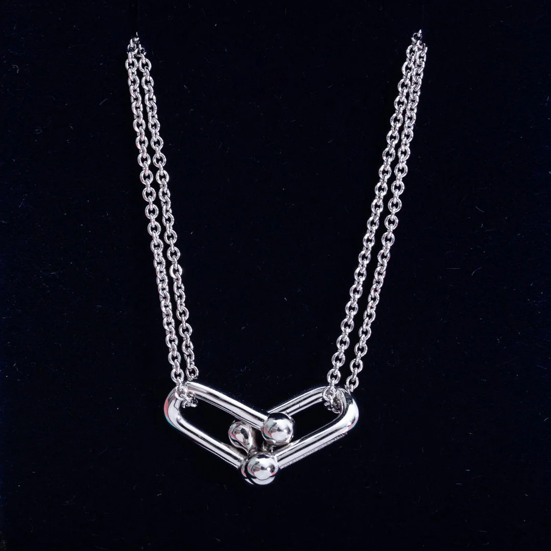 [TF]HARDWEAR DOUBLE LINK PEDANT SILVER NECKLACE