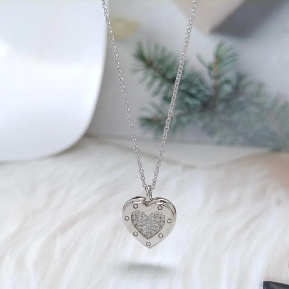 [TF]HEART DIAMONDS PEDANT NECKLACE