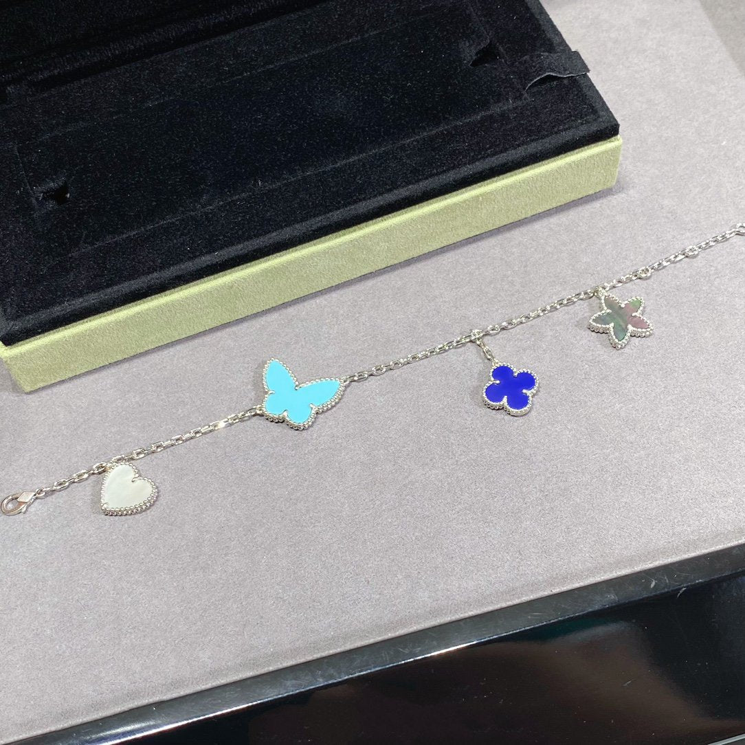 [VA]LUCKY SPRING SILVER BRACELET 4 MOTIF