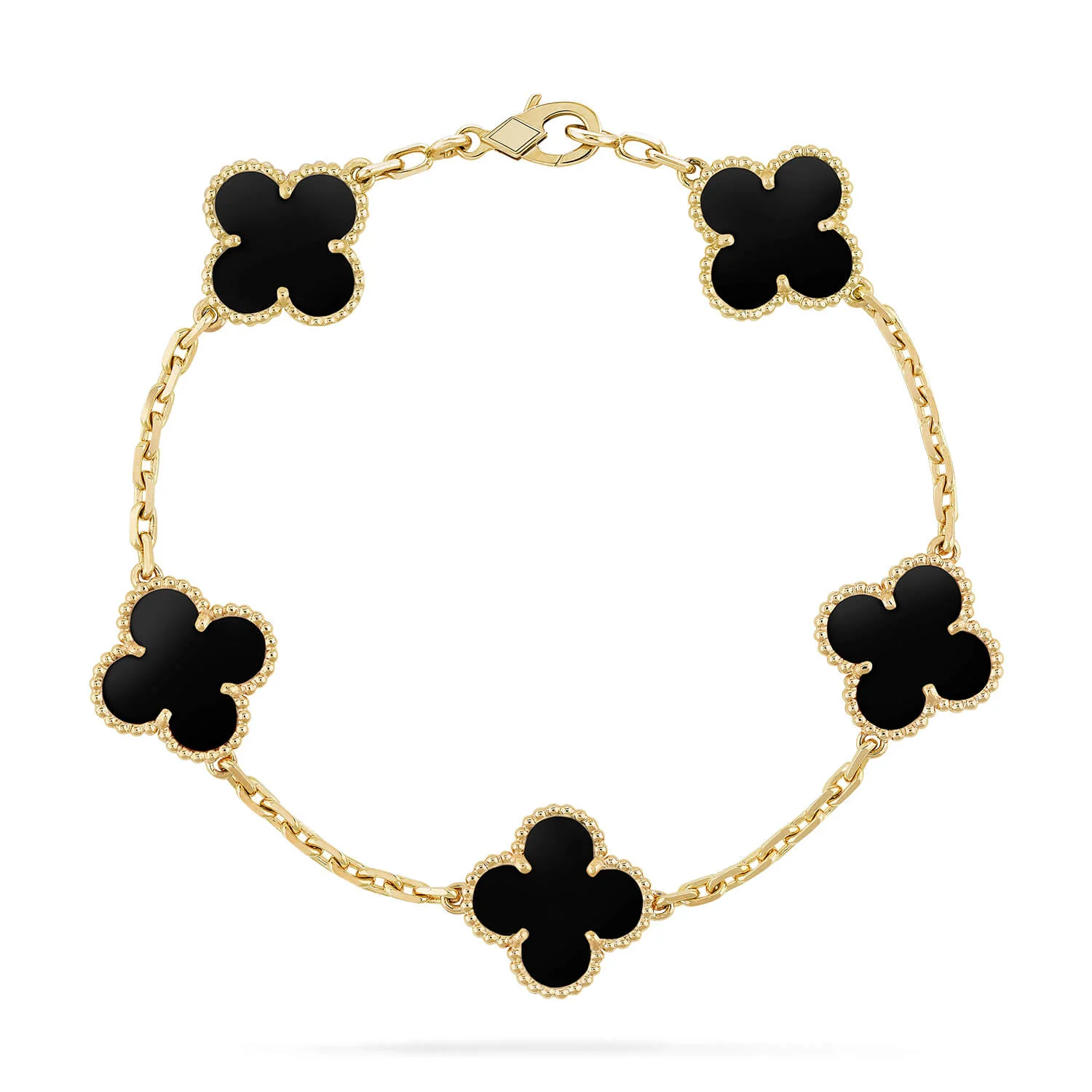 [VA]CLOVER  5 MOTIFS BLACK ONYX BRACELET