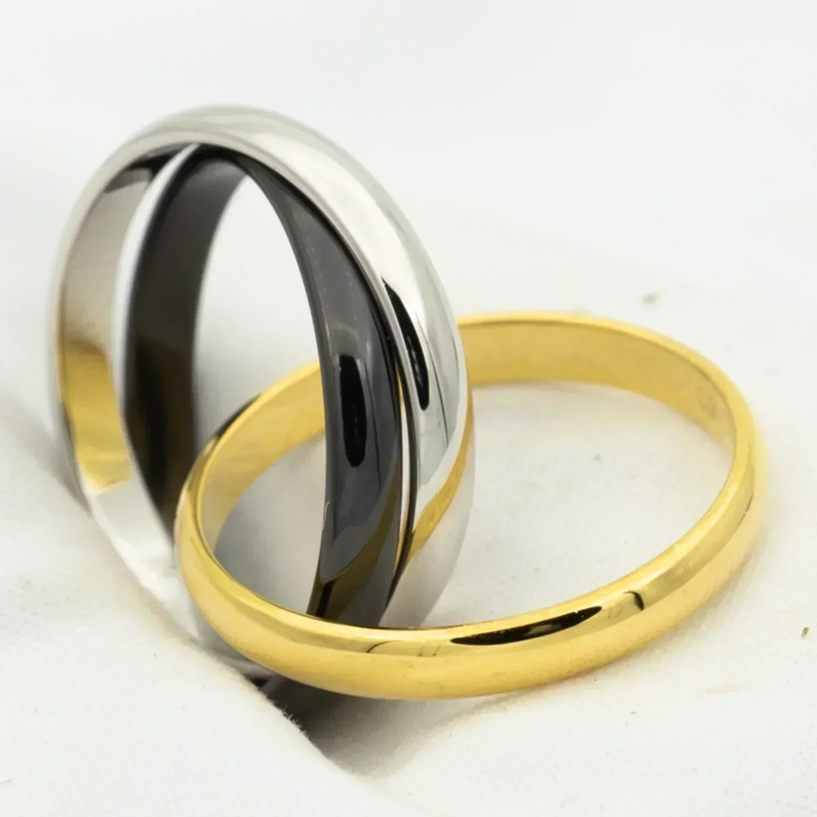 [TF]TRINITY RING BLACK GOLD SILVER