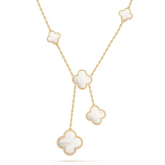[VA]CLOVER MOTHER OF PEARL NECKLACE 6 MOTIF
