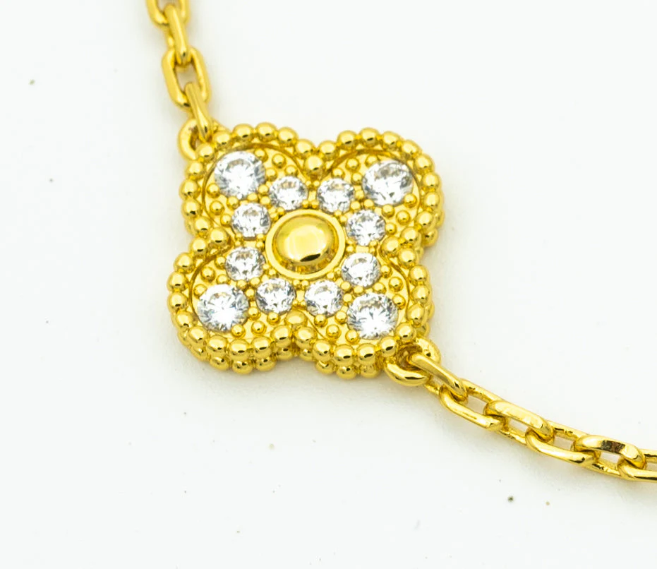 [VA]CLOVER BRACELET 5 MOTIFS GOLD DIAMOND