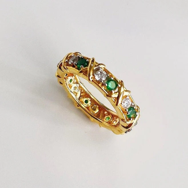 [TF]SIXTEEN STONE GOLD RING