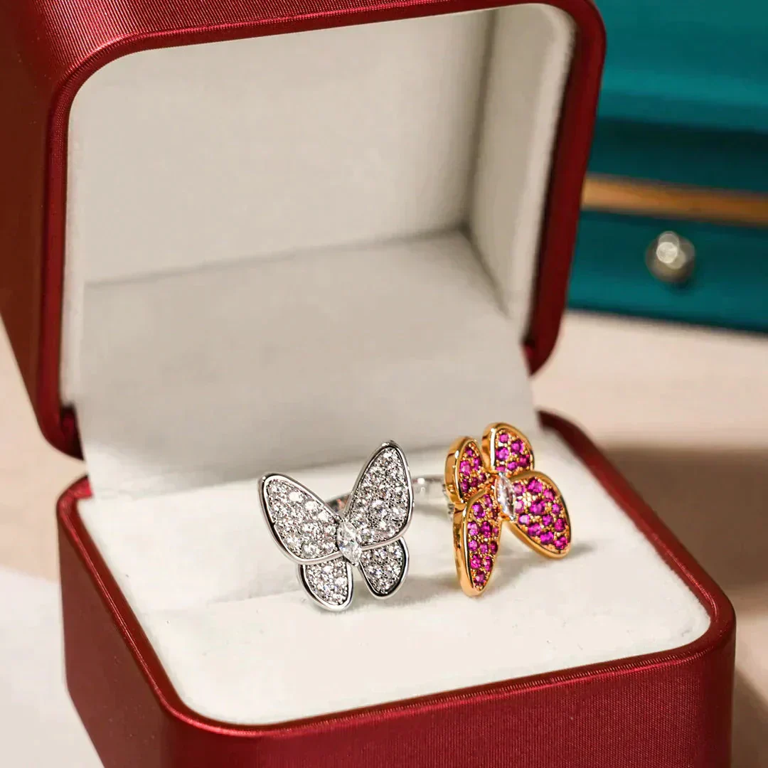 [VA]TWIN BUTTERFLY DIAMOND RING