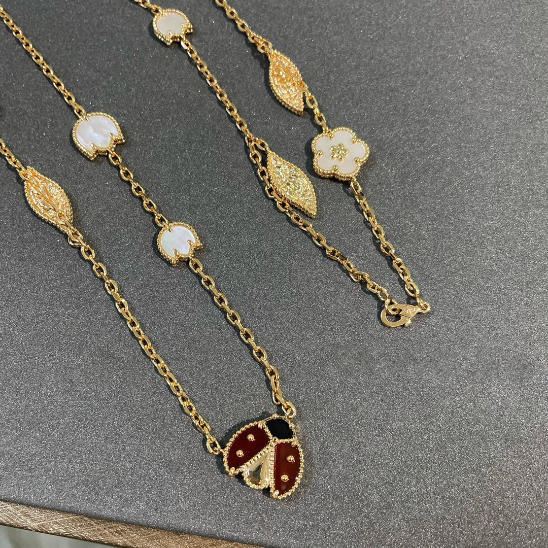 [VA]LUCKY SPRING 15 MOTIFS GOLD NECKLACE