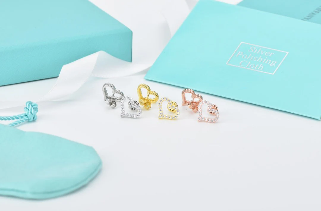 [TF]OPEN HEART STUD DIAMOND EARRINGS