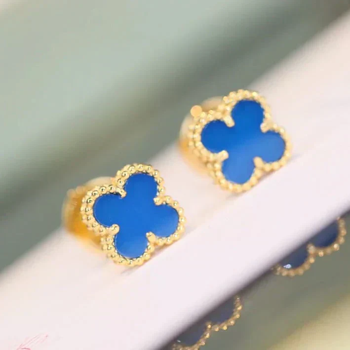 [VA]CLOVER MINI 9.5MM TURQUOISE EARRINGS