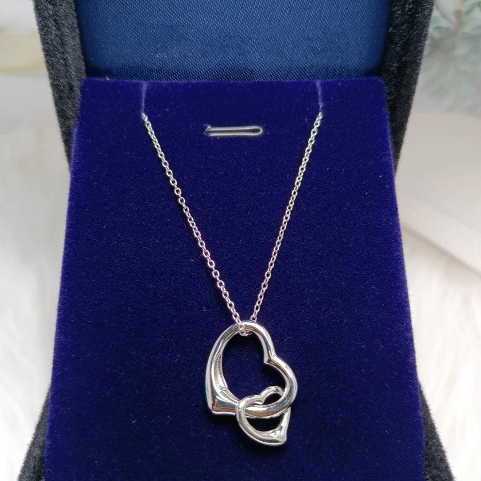 [TF]DOUBLE HEART SILVER NECKLACE