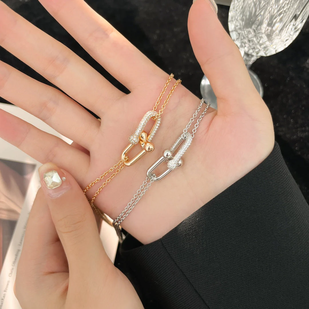 [TF]HARDWEAR DIAMOND PEDANT DOUBLE CHAIN NECKLACE