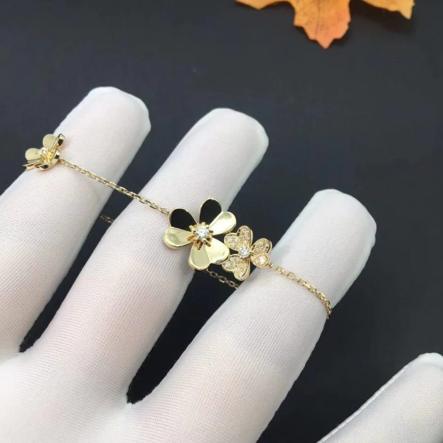 [VA]FRIVOLE GOLD 5 FLOWERS BRACELET