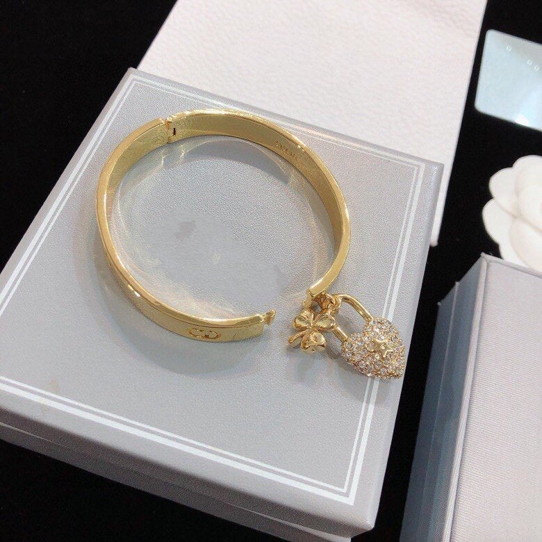 [CD] LOCK BRACELET GOLD DIAMOND