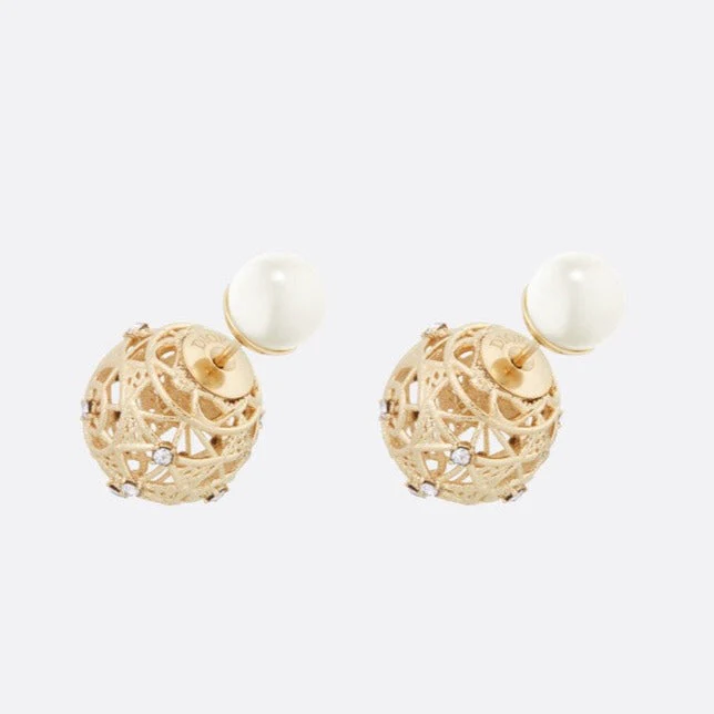 [CD] TRIBALES PEARL GOLD DIAMOND EARRINGS