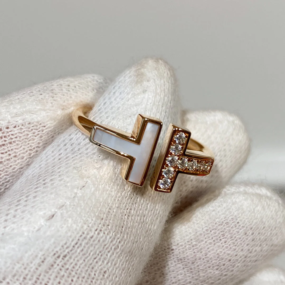 [TF]T WIRE MOP DIAMOND RING ROSE GOLD