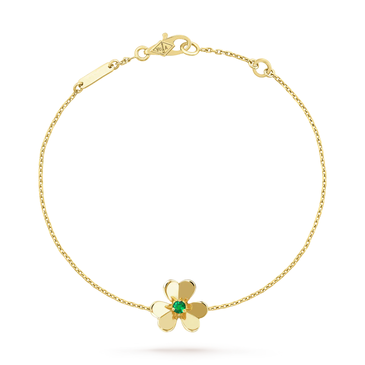 [VA]FRIVOLE GOLD FLOWER PINK MALACHITE BRACELET