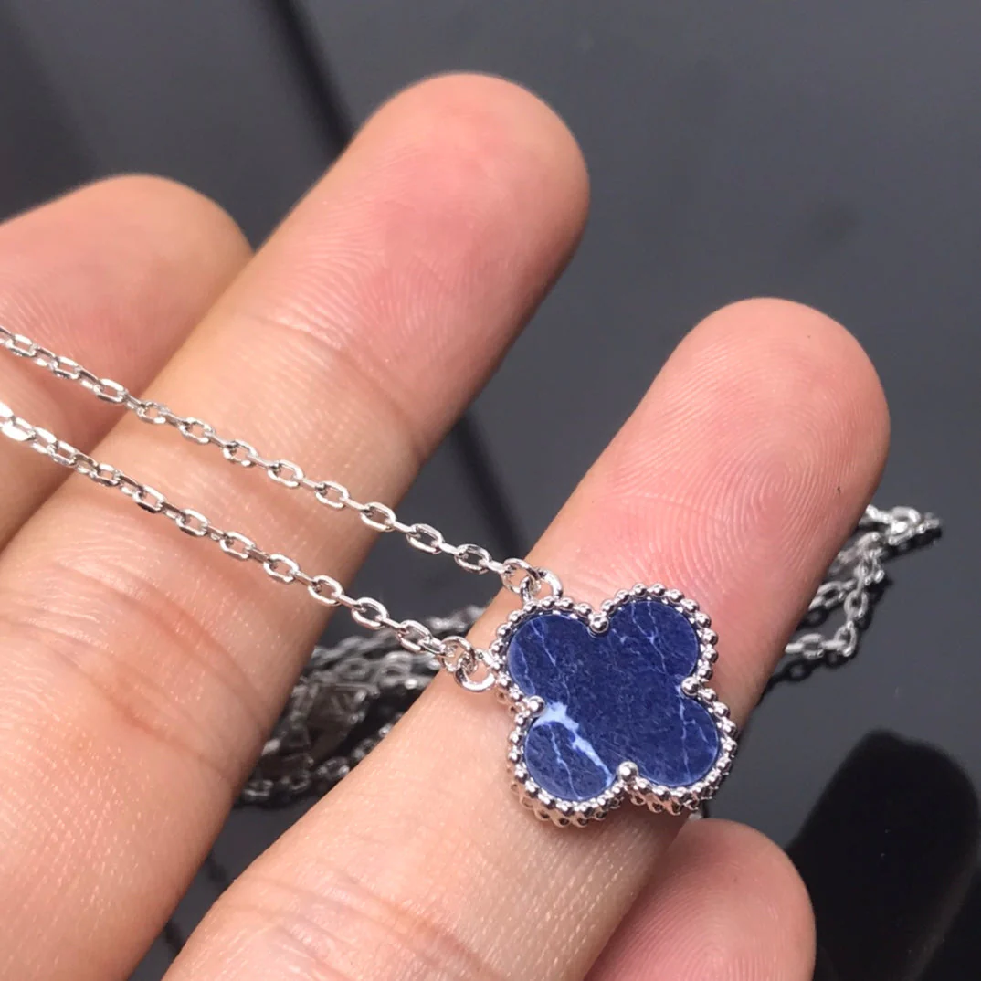 [VA]CLOVER PIETERSITE SILVER LONG NECKLACE