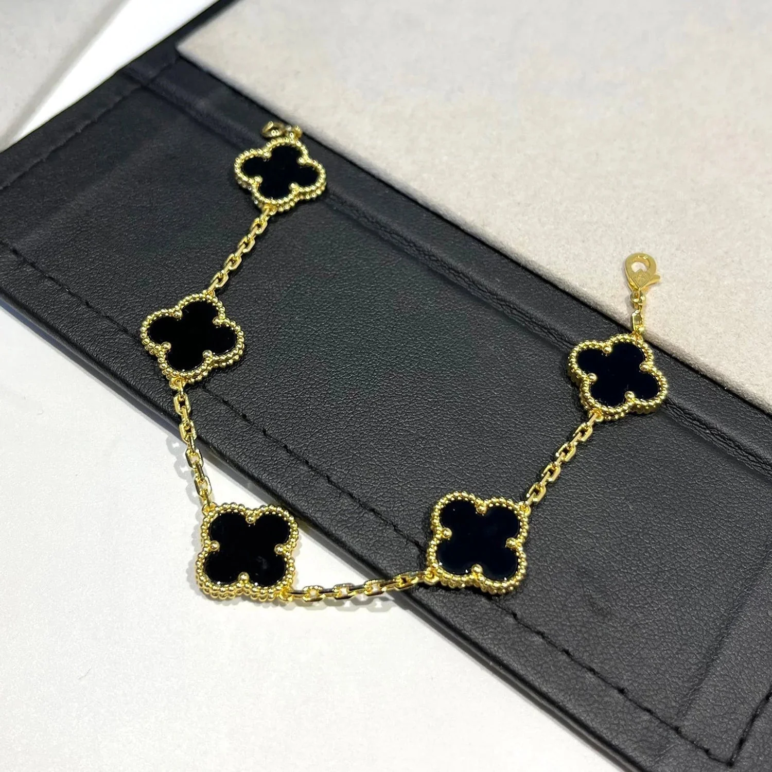 [VA]CLOVER  5 MOTIFS BLACK ONYX BRACELET