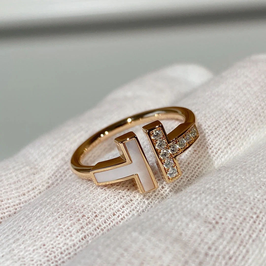 [TF]T WIRE MOP DIAMOND RING ROSE GOLD