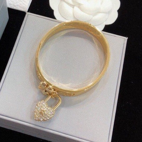 [CD] LOCK BRACELET GOLD DIAMOND