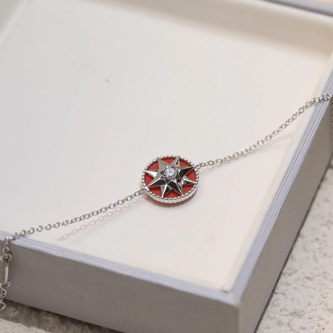 [CD]LUCKY STAR 1 DIAMOND RED GOLD BRACELET