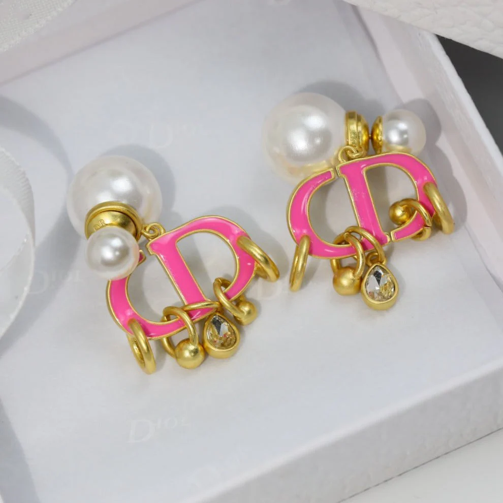 [CD] PINK PEARL GOLD 1 DIAMOND EARRINGS
