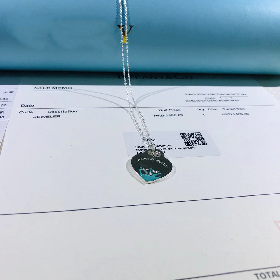 [TF]COLOUR HEART SPLASH TAG NECKLACE