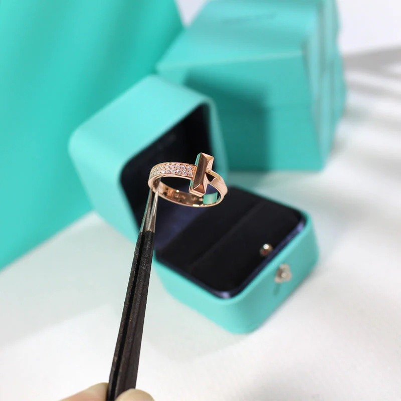 [TF]T1 NARROW DIAMOND ROSE GOLD RING