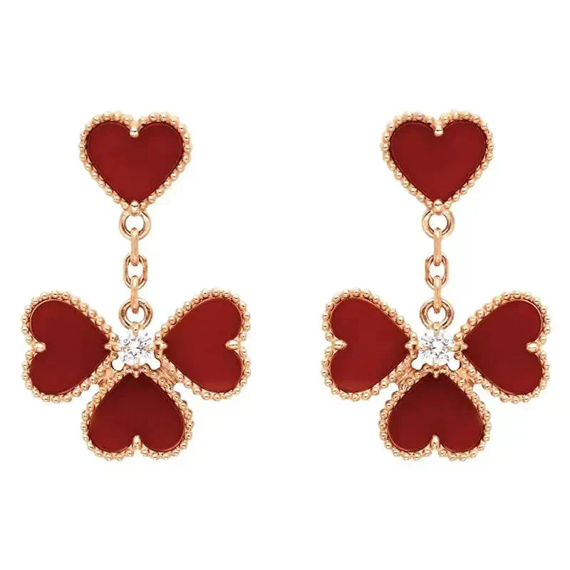 [VA]SWEET CLOVER CARNELIAN EARRINGS